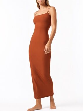 skims fits everybody cut out long dress SMOOTH LAYERS CUT OUT LONG DRESS | OBSIDIAN